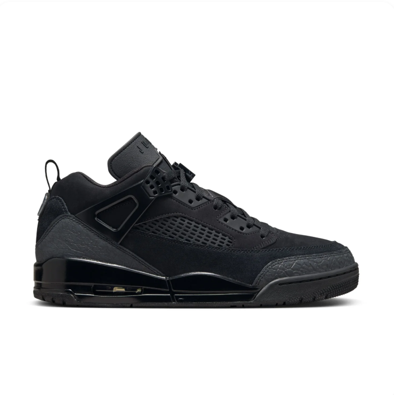 Jordan All-Black Lace-Up Sneakers with Mesh Side Panels
