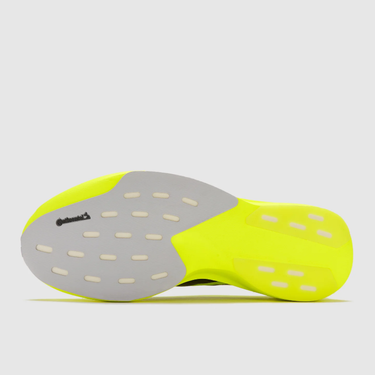 adidas Neon Yellow Three-Stripe Lace-Up Running Shoes
