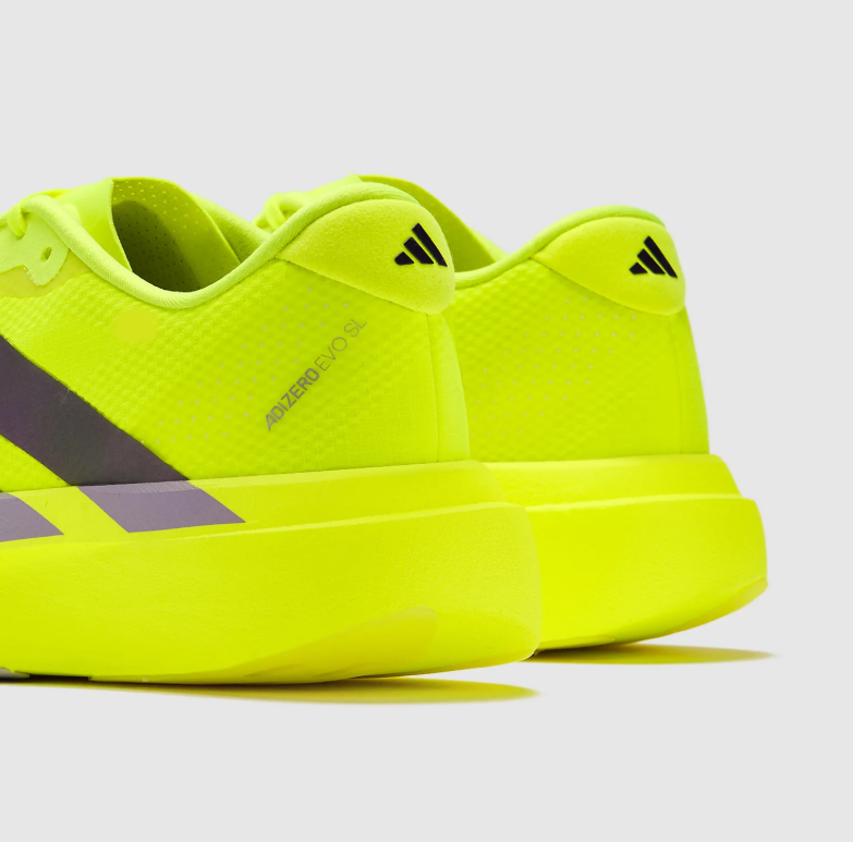 adidas Neon Yellow Three-Stripe Lace-Up Running Shoes
