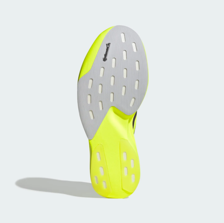 adidas Neon Yellow Three-Stripe Lace-Up Running Shoes