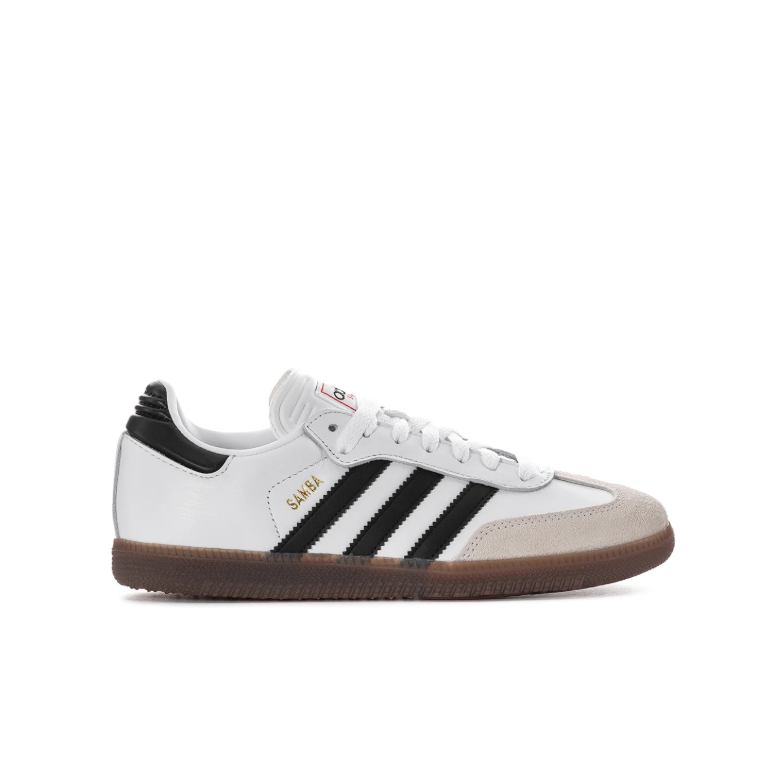 adidas Samba White and Black Low-Top Sneakers with Gum Sole