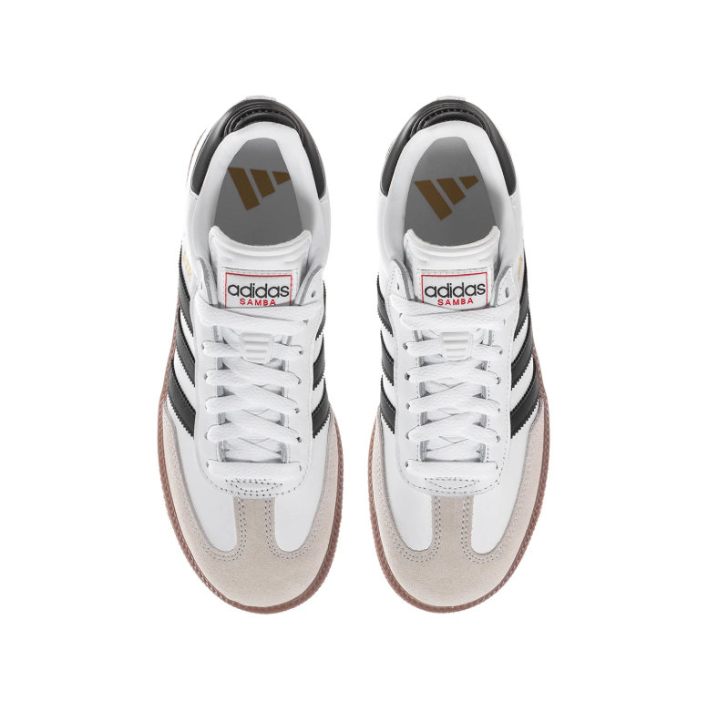 adidas Samba White and Black Low-Top Sneakers with Gum Sole
