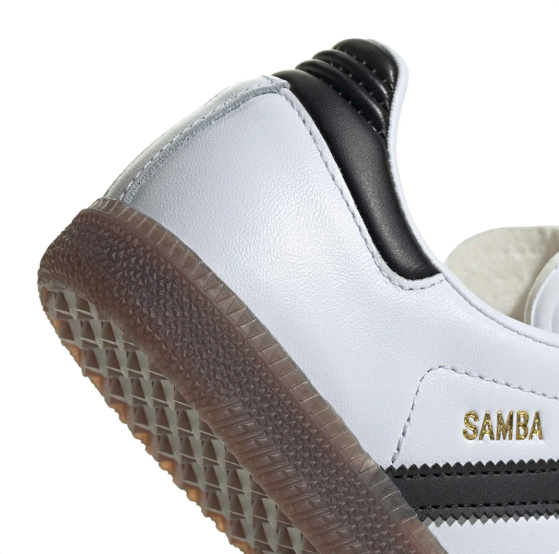 adidas Samba White and Black Low-Top Sneakers with Gum Sole