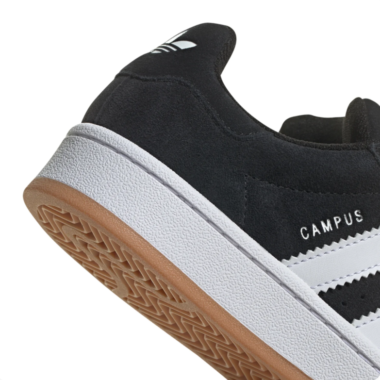 adidas Campus Black and White Low-Top Sneakers with Gum Sole