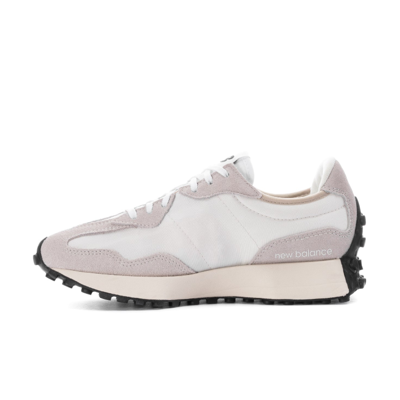 New Balance Cream and Light Gray Sneakers with Black N Logo