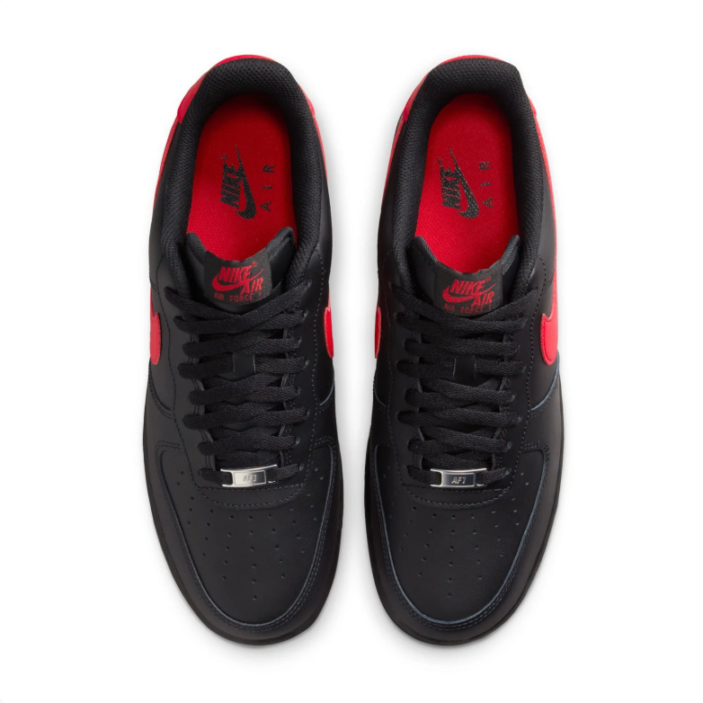 Nike Black and Red Low-Top Lace-Up Sneakers