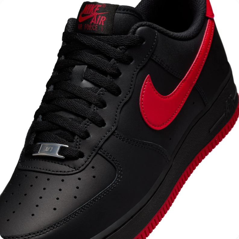 Nike Black and Red Low-Top Lace-Up Sneakers