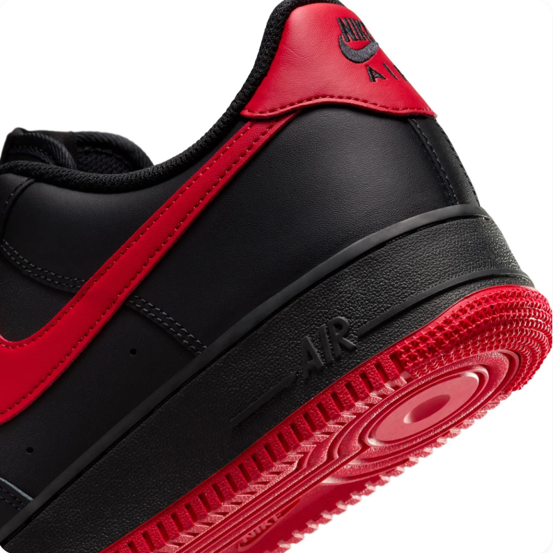 Nike Black and Red Low-Top Lace-Up Sneakers