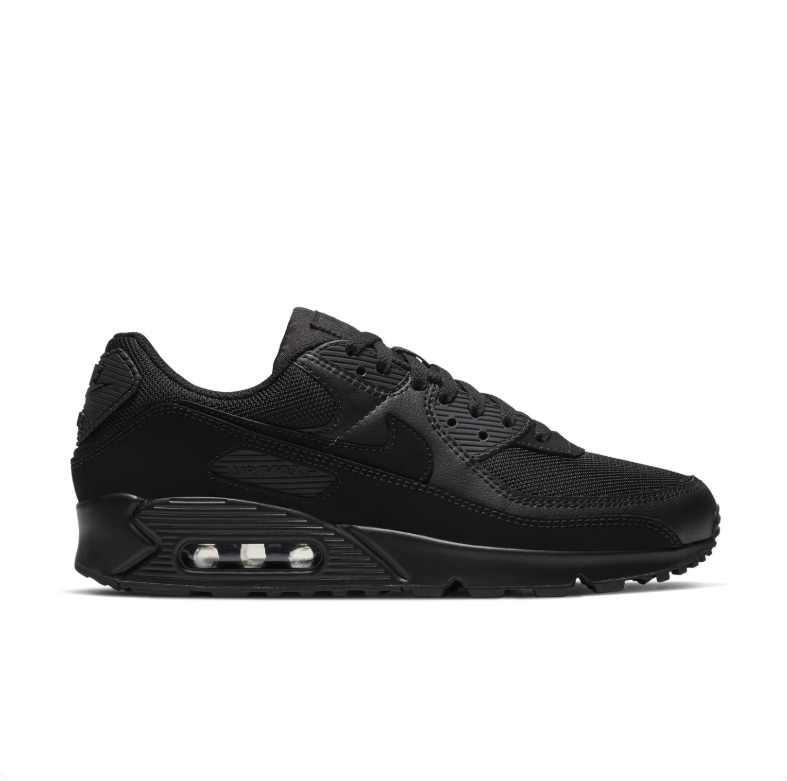 Nike All-Black Low-Top Sneakers with Visible Air Window