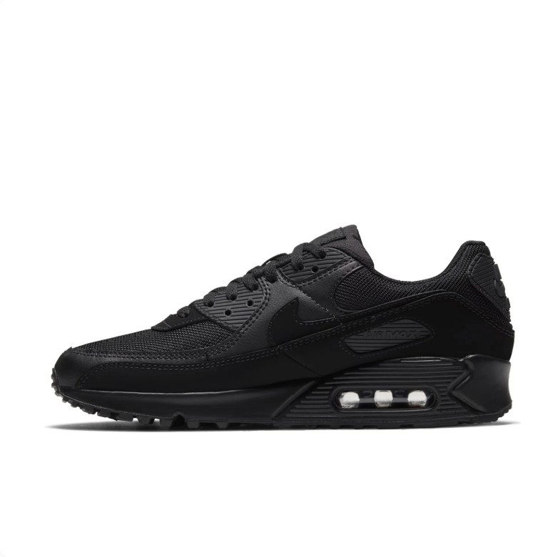Nike All-Black Low-Top Sneakers with Visible Air Window