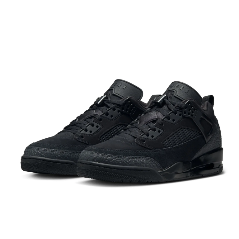 Jordan All-Black Lace-Up Sneakers with Mesh Side Panels