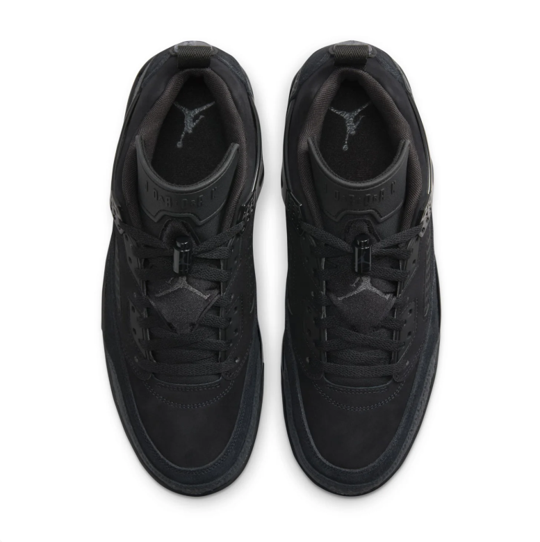 Jordan All-Black Lace-Up Sneakers with Mesh Side Panels