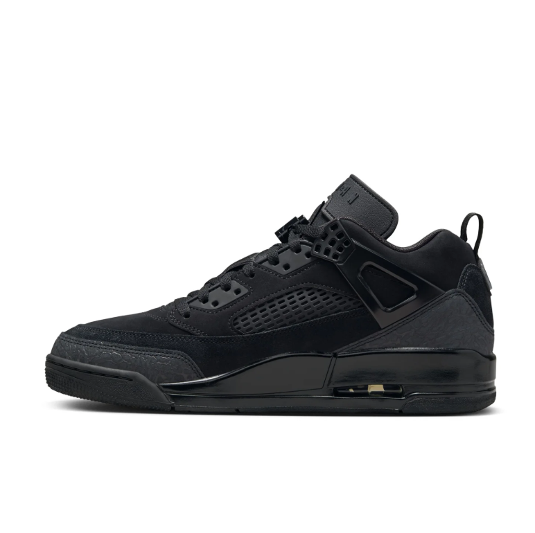 Jordan All-Black Lace-Up Sneakers with Mesh Side Panels