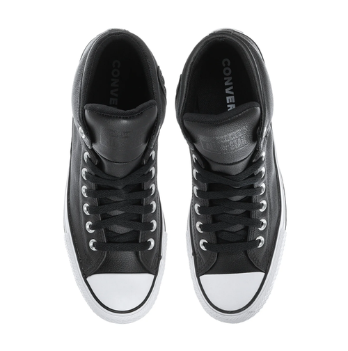 Converse Black High-Top Lace-Up Sneakers with White Toe Caps