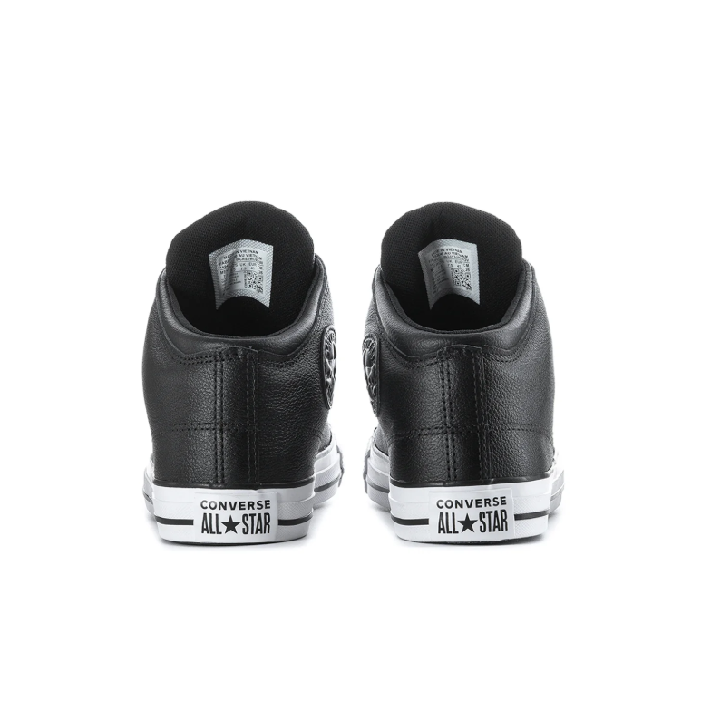 Converse Black High-Top Lace-Up Sneakers with White Toe Caps