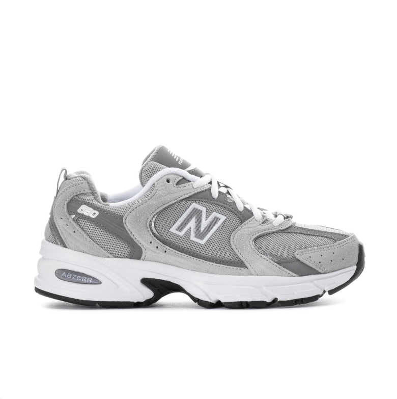 New Balance Gray Mesh Low-Top Sneakers with White Sole