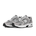 New Balance Gray Mesh Low-Top Sneakers with White Sole