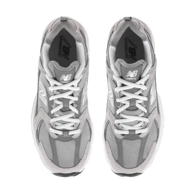 New Balance Gray Mesh Low-Top Sneakers with White Sole