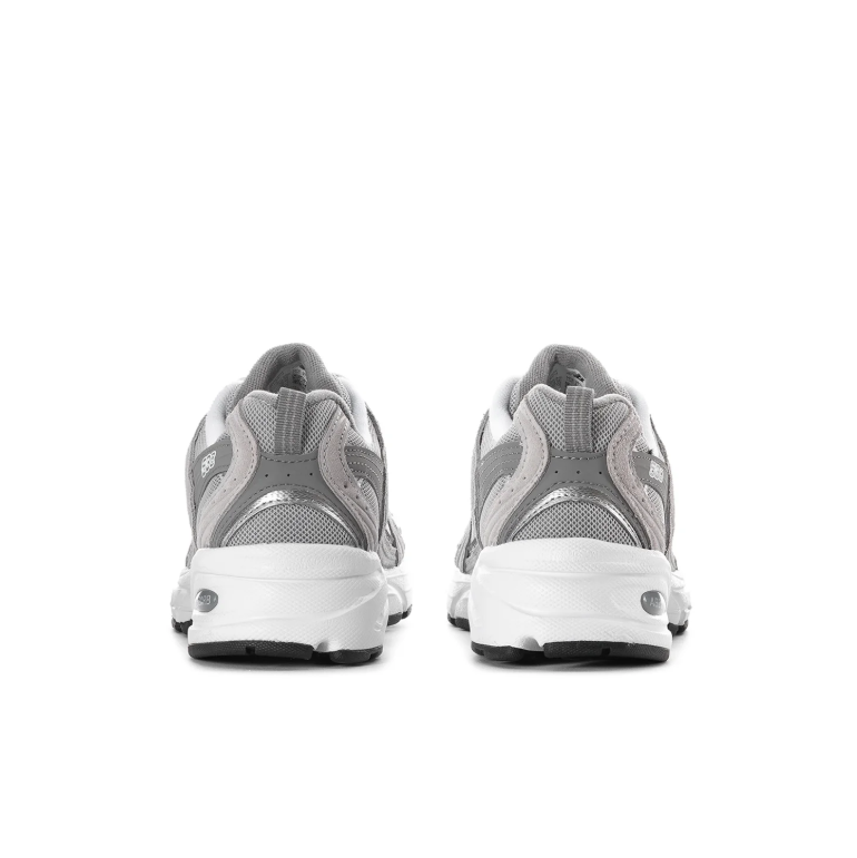 New Balance Gray Mesh Low-Top Sneakers with White Sole