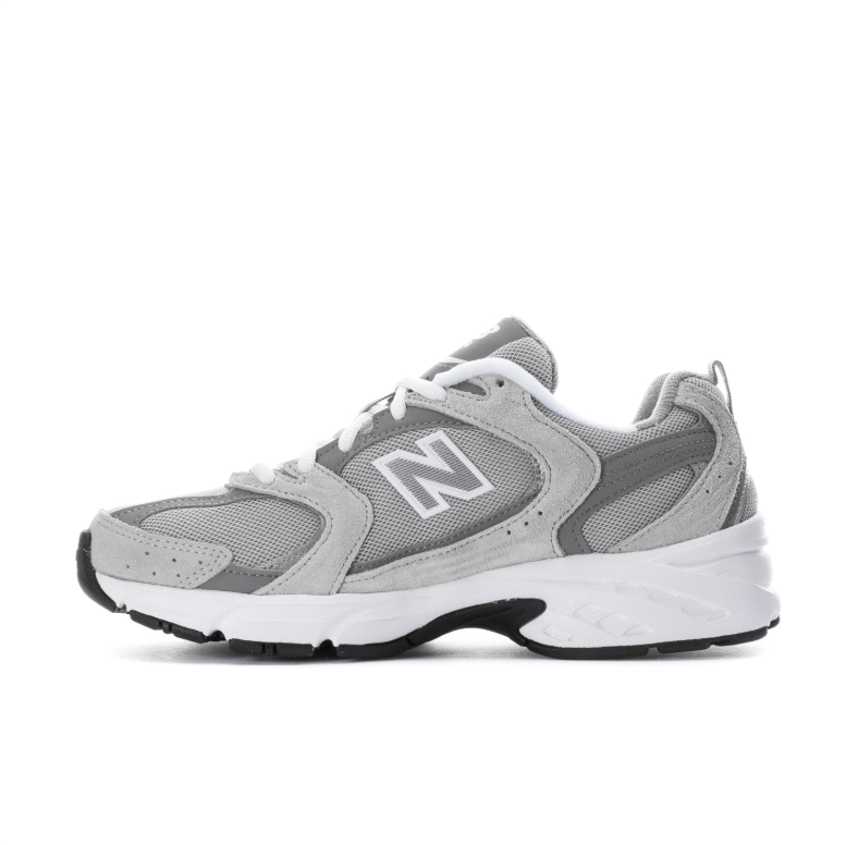 New Balance Gray Mesh Low-Top Sneakers with White Sole