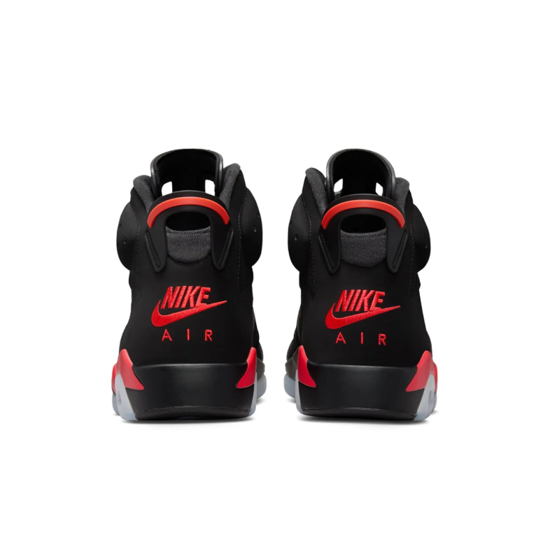 Jordan Black and Red High-Top Sneakers with Visible Air Window