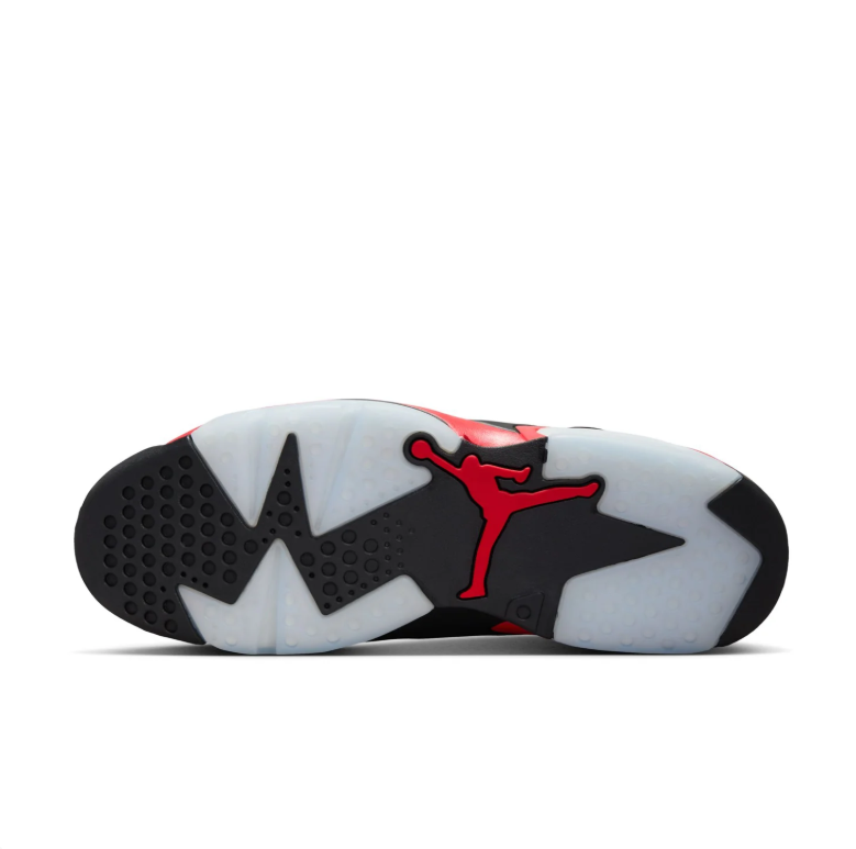 Jordan Black and Red High-Top Sneakers with Visible Air Window