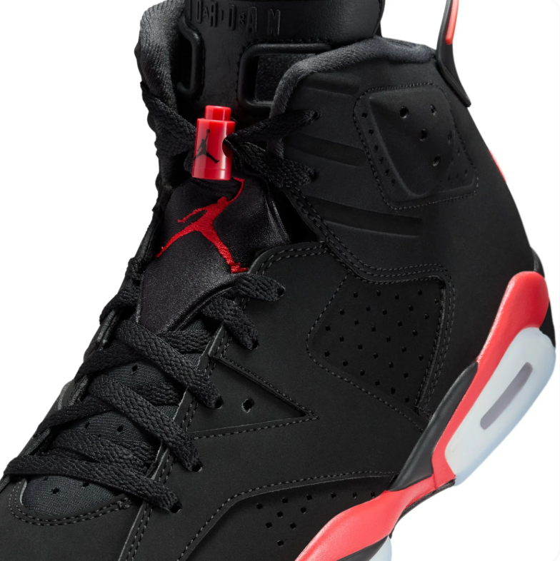 Jordan Black and Red High-Top Sneakers with Visible Air Window