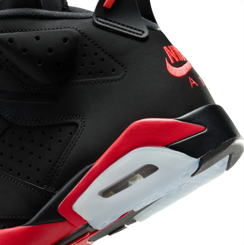 Jordan Black and Red High-Top Sneakers with Visible Air Window
