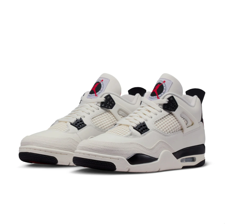 Jordan Off-White and Black Sneakers with Red Jumpman Accents