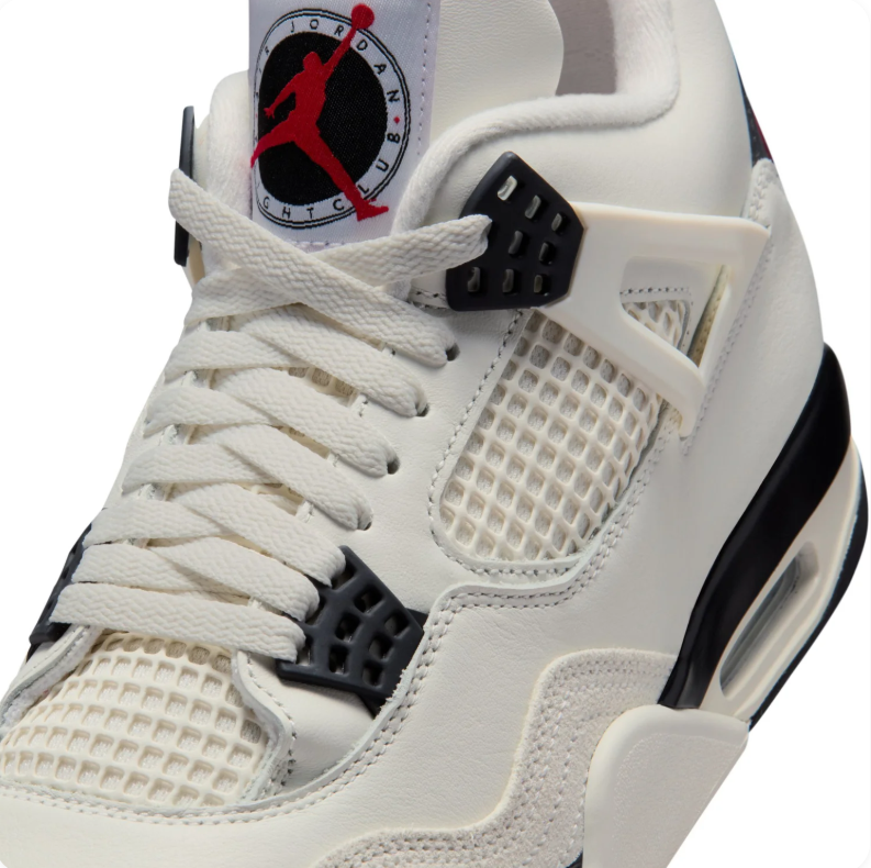 Jordan Off-White and Black Sneakers with Red Jumpman Accents