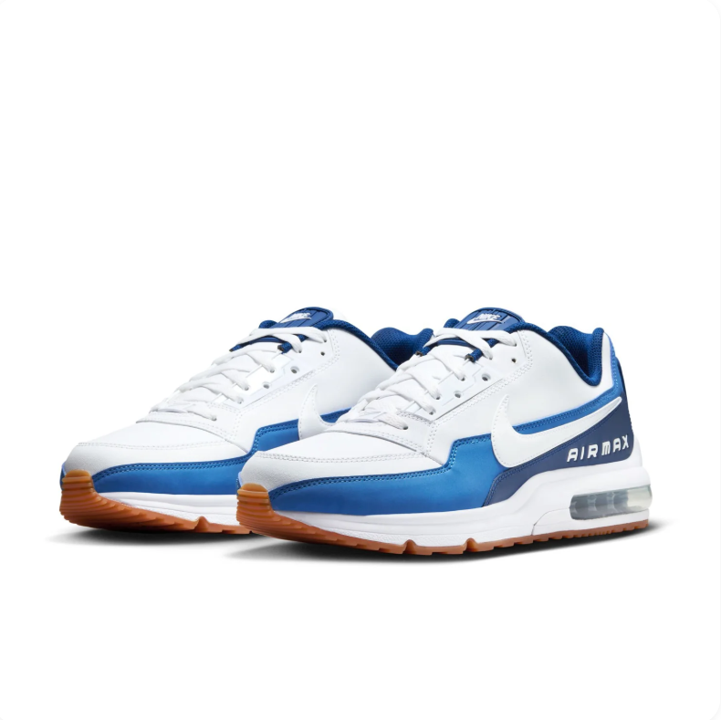 Nike Air Max White and Blue Low-Top Sneakers with Gum Sole