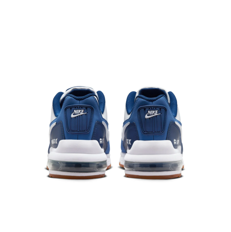 Nike Air Max White and Blue Low-Top Sneakers with Gum Sole