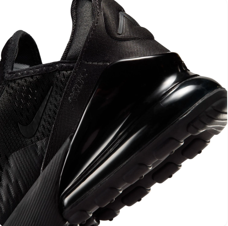 Nike All-Black Mesh Sneakers with Visible Heel Air Unit