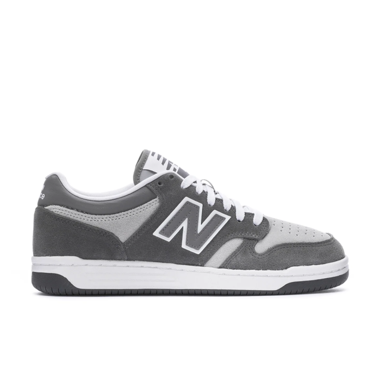 New Balance 480 Gray and White Low-Top Sneakers