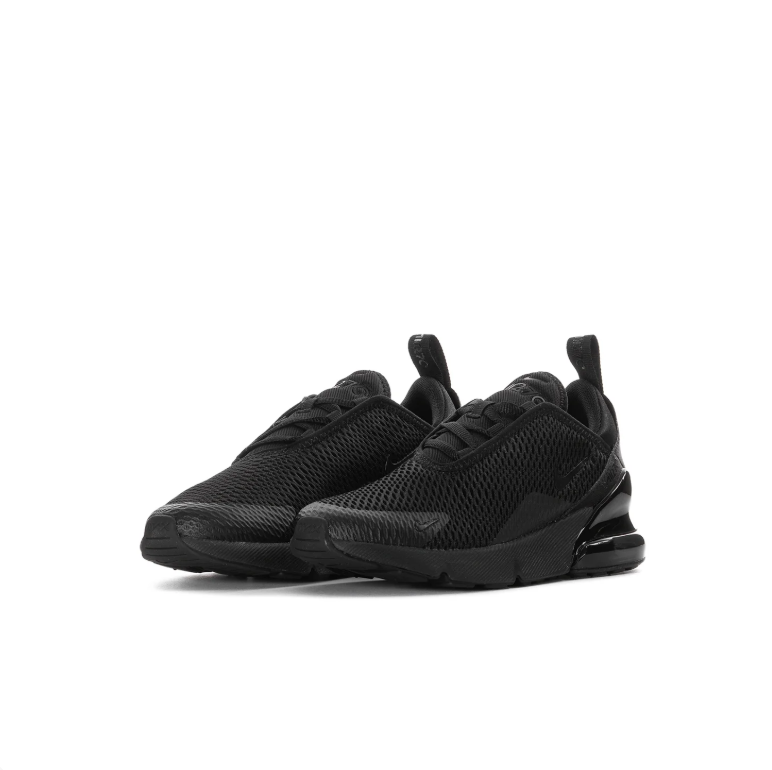 Nike All-Black Textured Mesh Sneakers with Glossy Heel Detail
