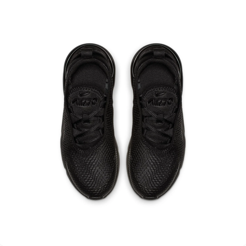 Nike All-Black Textured Mesh Sneakers with Glossy Heel Detail