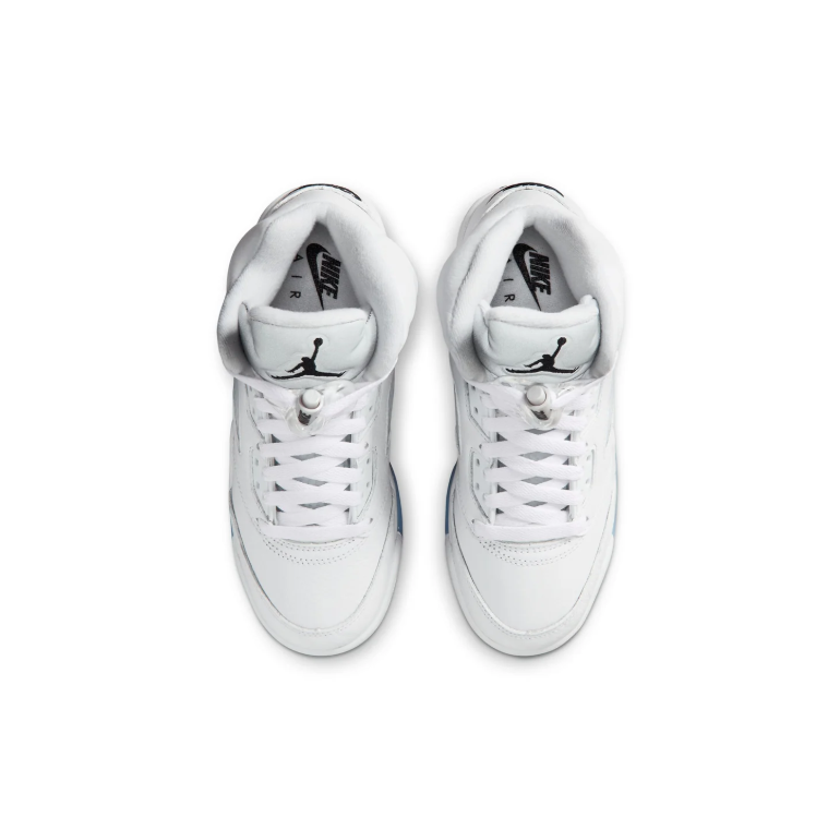 Jordan White High-Top Sneakers with Icy Blue Soles