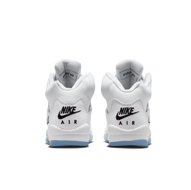Jordan White High-Top Sneakers with Icy Blue Soles