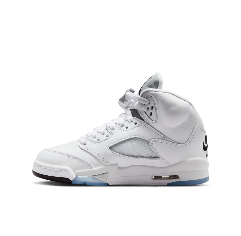Jordan White High-Top Sneakers with Icy Blue Soles