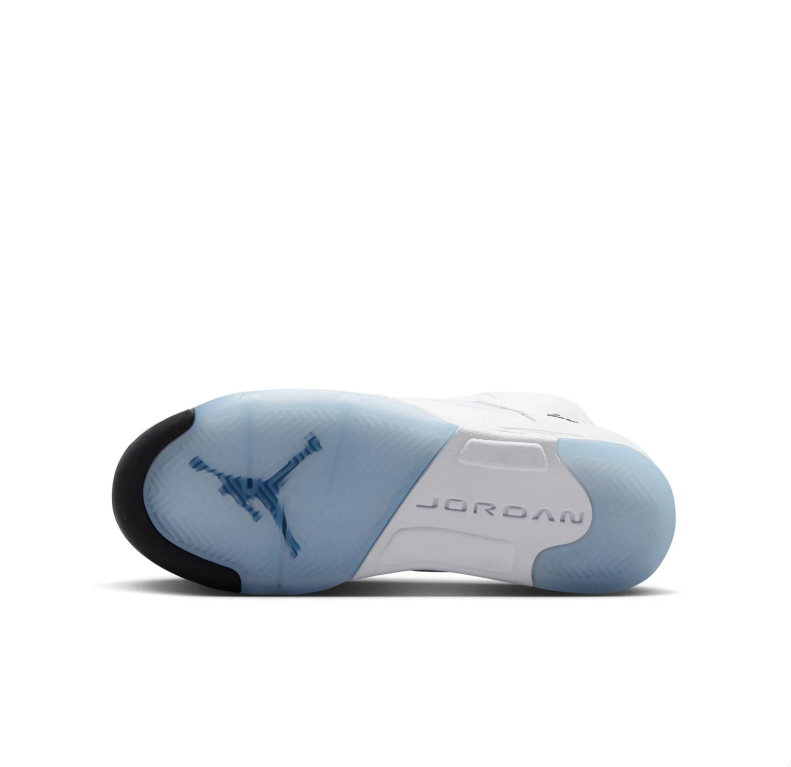Jordan White High-Top Sneakers with Icy Blue Soles