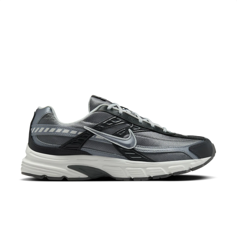 Nike Gray and Black Mesh Sneakers with Sculpted White Soles