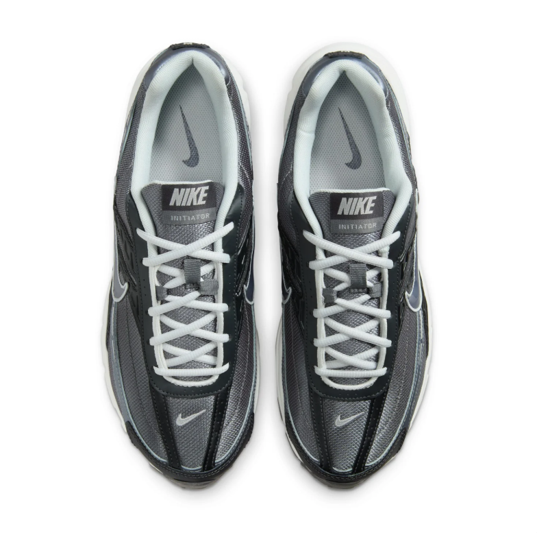Nike Gray and Black Mesh Sneakers with Sculpted White Soles
