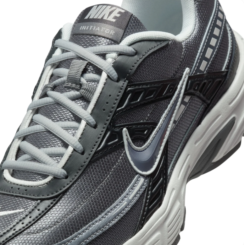Nike Gray and Black Mesh Sneakers with Sculpted White Soles