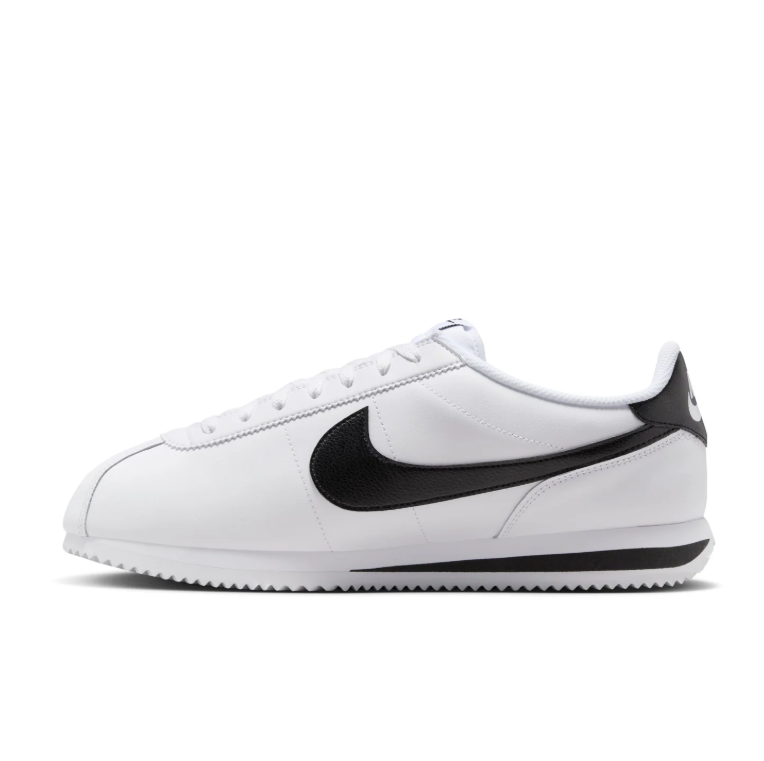 Nike White Low-Top Sneakers with Black Swoosh Details