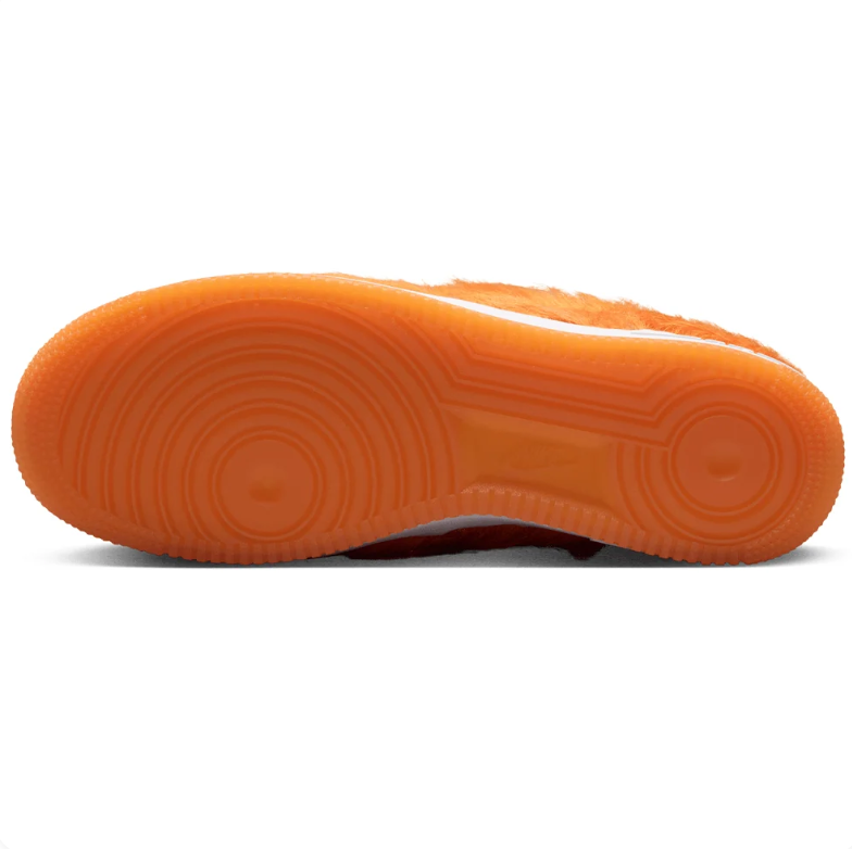 Nike Orange Shaggy-Textured Low-Top Sneakers with White Midsoles