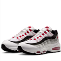 Nike White and Gray Layered Sneakers with Red Accents