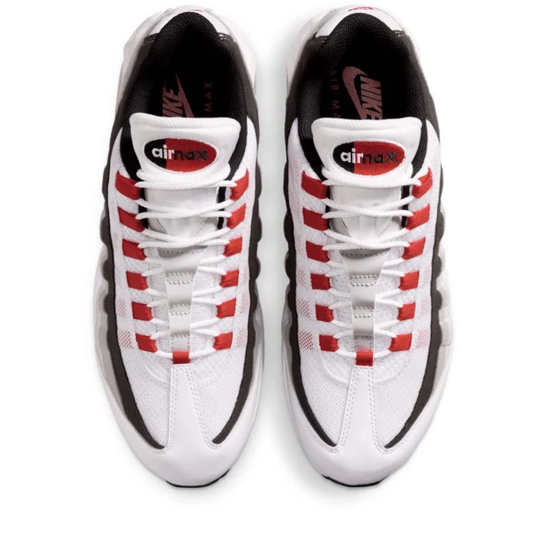 Nike White and Gray Layered Sneakers with Red Accents