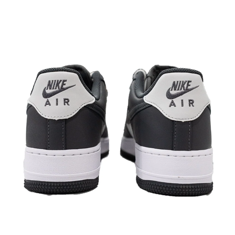Nike White and Charcoal Low-Top Sneakers with Black Outsoles