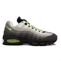 Nike Gray Gradient Sneakers with Neon Green and Orange Accents