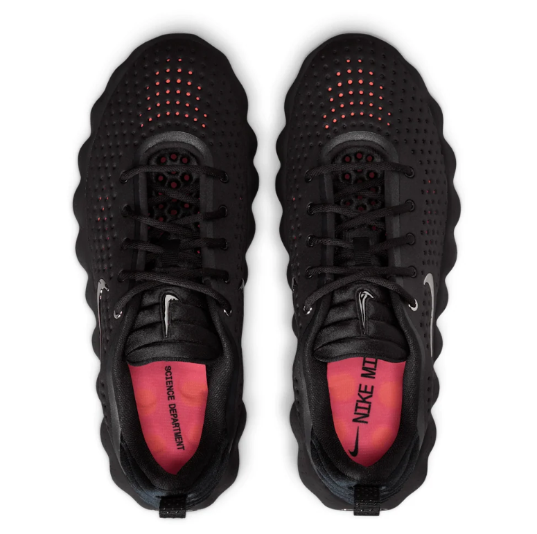 Nike Black Perforated Sneakers with Orange Outsole Pods